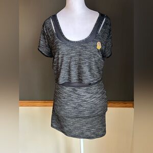 Lululemon Sweat Bound Tee Heathered Black Gray Size 8 Cupcake